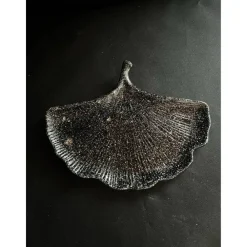 Sale Set aus Blatt und Teelichthalter schwarz Glitzer Geschenke