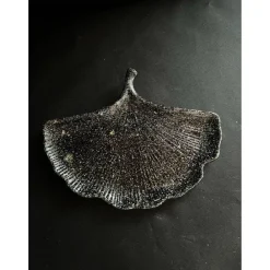 Sale Set aus Blatt und Teelichthalter schwarz Glitzer Geschenke