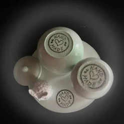 Online Set aus Töpfchen, Eule und kleiner Vase auf einem runden Tablett Geschenke