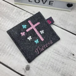 Sale Set Gotteslobhülle Schmetterlinge mit Rosenkranztasche 3, Kommunion Gotteslobhülle