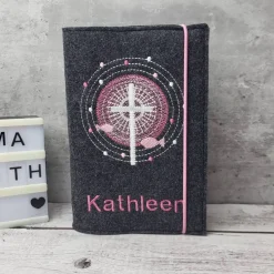 Gotteslobhülle|Carisma - made with love Set Gotteslobhülle strahlendes Kreuz mit Fische und Rosenkranztäschchen