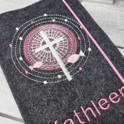 Gotteslobhülle|Carisma - made with love Set Gotteslobhülle strahlendes Kreuz mit Fische und Rosenkranztäschchen