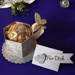 New Set Mini Tasse mit Umschlag – Gastgeschenk, Deko, Geldgeschenk, Mitbringsel Dekoration