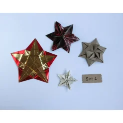 Weihnachtsdeko|upcyclingwelt Set Origami Sterne Weihnachten Upcycling 4er bis 5 er-Sets