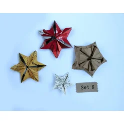Weihnachtsdeko|upcyclingwelt Set Origami Sterne Weihnachten Upcycling 4er bis 5 er-Sets