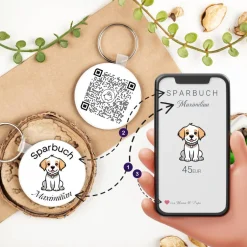 Hot Sparbuch als Anhänger | NFC & QrCode | Personalisiertes Geldgeschenk | Verschiedene Motive Geldgeschenke