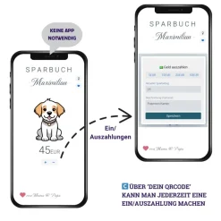 Hot Sparbuch als Anhänger | NFC & QrCode | Personalisiertes Geldgeschenk | Verschiedene Motive Geldgeschenke