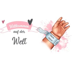 Outlet Spardose zur Geburt mit Name / Geburtsdatum auf Babyhand Armband Geschenke