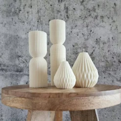 Clearance Sparset 6er Set handgegossene Kerzen - Sojawachs - Gerippte Säulen & Rillenkerzen, vegan, nachhaltig, minimalis Tischdekoration