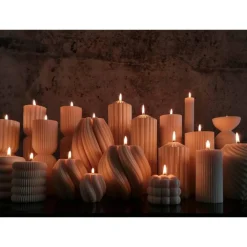 Best Sparset 7er Set handgegossene Kerzen - Sojawachs - Gerippte Säulen & Rillenkerzen, vegan, nachhaltig Tischdekoration