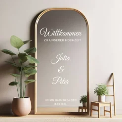 Accessoires|61sekunden Spiegel Hochzeit Aufkleber, Hochzeitsschild Deko, personalisierte Hochzeit Spiegel Aufkleber, Hochzeits-Empfangsschild,