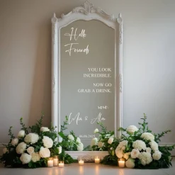 Discount Spiegel Hochzeit Aufkleber, Hochzeitsschild Deko, personalisierte Hochzeit Spiegel Aufkleber, Hochzeits-Empfangsschild, Accessoires