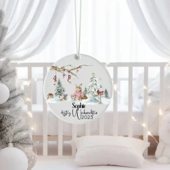 Baumschmuck Personalisierbar|Cagasa Süsser Anhänger zu Baby's erstem Weihnachtsfest