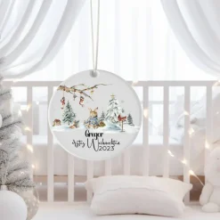 Baumschmuck Personalisierbar|Cagasa Süsser Anhänger zu Baby's erstem Weihnachtsfest