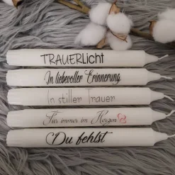 Trauerkerzen|Alitsches Kreativeckchen Stabkerzen/ Kerzen / individuell / Geschenke / Mitbringsel Trauer