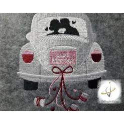 Accessoires|UnVergleichliches Stammbuch Stammbuchhülle Einband Umschlag für Stammbuch Namensbestickung Love Car
