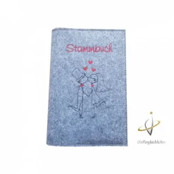 Accessoires|UnVergleichliches Stammbuch Stammbuchhülle Hochzeitskuss Einband Umschlag für Stammbuch Namensbestickung Familienbuch