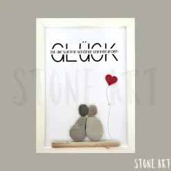 Discount Steinbild „Glück ist die Summe schöner Erinnerungen“ – Handgemachtes Geschenk zur Hochzeit & Jubiläum Hochzeitsgeschenke