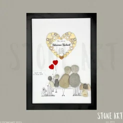 Clearance Steinbild Hölzerne Hochzeit – handgefertigtes Geschenk zum 5.–10. Hochzeitstag, optional mit passender Karte Hochzeitsgeschenke