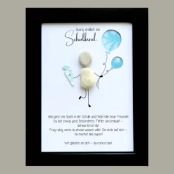 Best Steinbild „Hurra, endlich Schulkind“ – Geldgeschenk zur Einschulung, personalisiert & handgemacht Kinder Einschulung