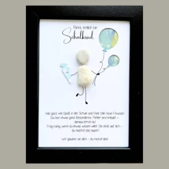 Clearance Steinbild „Hurra, endlich Schulkind“ – Geldgeschenk zur Einschulung, personalisiert & handgemacht Kinder Einschulung
