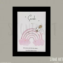 Clearance Steinbild Sternenkind Mädchen – Handgefertigtes Trauergeschenk personalisierbar Mutmacher