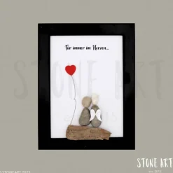 Clearance Steinbild Trauer personalisiert – Für immer im Herzen – Trauergeschenk Erinnerungsbild Mutmacher