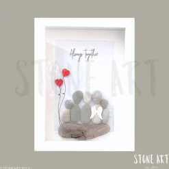 Online Steinbild Trauer personalisiert – Always together – Trauergeschenk Erinnerungsbild Mutmacher