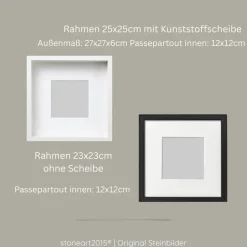 New Steinbild Trauer personalisiert – Für immer in unseren Herzen – Trauergeschenk Erinnerungsbild Mutmacher