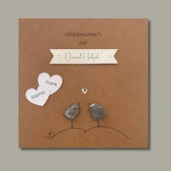 Outlet Steinbild zur Diamantenen Hochzeit – handgemachtes Geschenk zum 60. Hochzeitstag, optional mit Karte Hochzeitsgeschenke