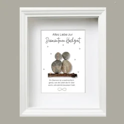 Outlet Steinbild zur Diamantenen Hochzeit – handgemachtes Geschenk zum 60. Hochzeitstag, optional mit Karte Hochzeitsgeschenke