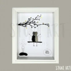 Steinbild zur Goldenen Hochzeit – handgemachtes Geschenk zum 50. Hochzeitstag, optional mit Karte Hochzeitsgeschenke