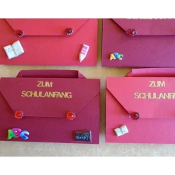 Sale 4St.Einladung zur Einschulung Schulanfang Einladungskarten Mädchen Ranzen Einladungen Kinder Einschulung
