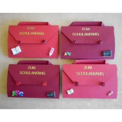 Sale 4St.Einladung zur Einschulung Schulanfang Einladungskarten Mädchen Ranzen Einladungen Kinder Einschulung