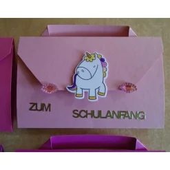 4St.Einladungskarten zur Einschulung Schulanfang Einladung Einhorn Mädchen Einladungskarte 1. Schultag Schulstart Kinder Einschulung