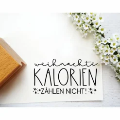 Weihnachtsstempel|schlüsselundwort - stempel Stempel für Keksverpackungen "Weihnachtskalorien zählen nicht"