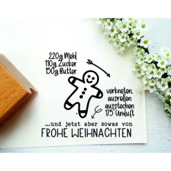 Weihnachtsstempel|schlüsselundwort - stempel Stempel mit Stempeltext: "Kekse backen Anleitung ... und jetzt aber sowas von Frohe Weihnachten"