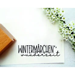 Outlet Stempel "Wintermärchenwunderzeit" für Weihnachtsetiketten oder Weihnachtskarten Weihnachtsstempel