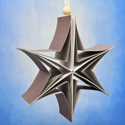 Online Stern in der Schachtel – 3D-Faltstern in Weiß & Grau mit Anleitung Geschenkverpackungen