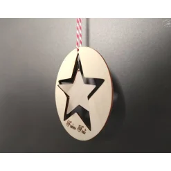 Baumschmuck|Hübsches Aus Holz Stern-Anhänger/Holzmobile 