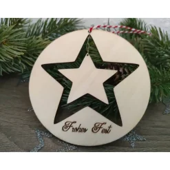Baumschmuck|Hübsches Aus Holz Stern-Anhänger/Holzmobile 