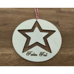 Baumschmuck|Hübsches Aus Holz Stern-Anhänger/Holzmobile 