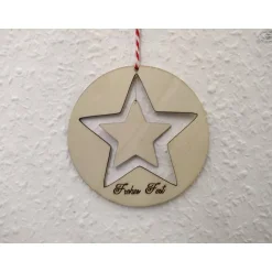 Baumschmuck|Hübsches Aus Holz Stern-Anhänger/Holzmobile 