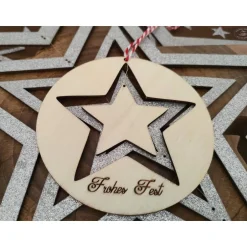 Baumschmuck|Hübsches Aus Holz Stern-Anhänger/Holzmobile 