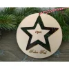 Baumschmuck Personalisierbar|Hübsches Aus Holz Stern-Anhänger/Holzmobile "Frohes Fest", graviert, mit Name personalisiert
