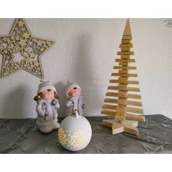 Outlet Sterne mit Sternmuster aus Holz, 3er-Set Weihnachtsdeko