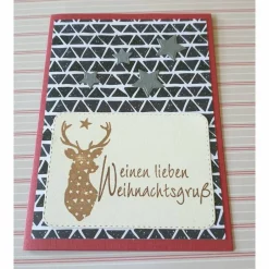 Weihnachtskarten|Teufelinchens_Ideen_Shop Sterne und Hirsch - Weihnachtskarte