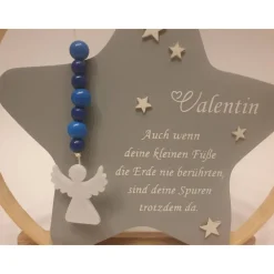 Best Sternenkind Andenken | Geschenk für Sternenkinder | Ring mit Stern mit Spruch und Namen | Deko für Sternenkind Mutmacher