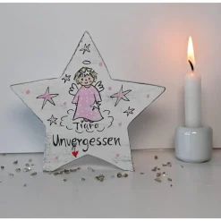 Best Sternenkind Andenken personalisiert – Shabby Stern Erinnerung mit Name & Datum Mutmacher