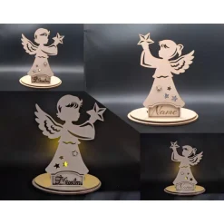 Best Sternenkind Engel Teelicht aus Holz - Personalisiertes Andenken mit Namen - Jungen/Mädchen - Trauerlicht Andenken Mutmacher